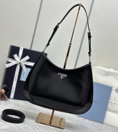 Replica Prada Cleo Brushed Black Bag - ultra-realistic fake designer tote