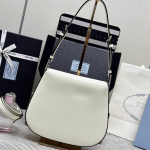 Replica Prada Cleo White Bag With Flap - high-accuracy replica luxury purse