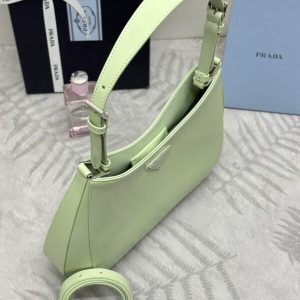 Replica Prada Cleo Brushed Green Bag - high-quality designer bag clone