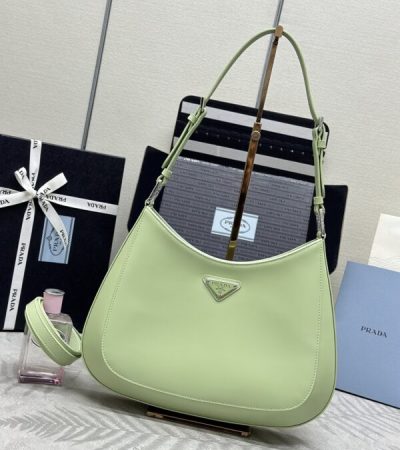 Replica Prada Cleo Brushed Green Bag - high-end fake designer purse