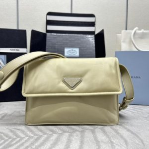 Replica Prada Re-Nylon Shoulder Bag Milk Tea - ultra-realistic fake designer tote