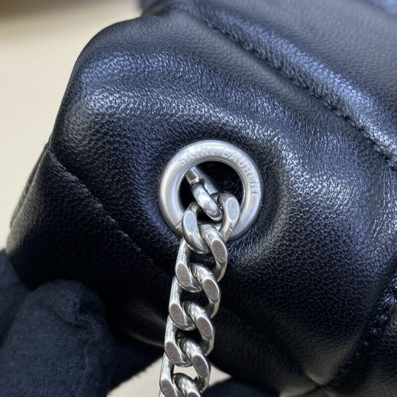 Replica YSL Loulou Black Puffer Silver - premium-grade designer purse dupe