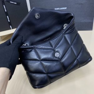 Replica YSL Loulou Black Puffer Silver - near-authentic luxury replica handbag