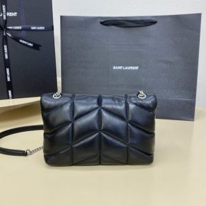 Replica YSL Loulou Black Puffer Silver - realistic designer-inspired fake bag