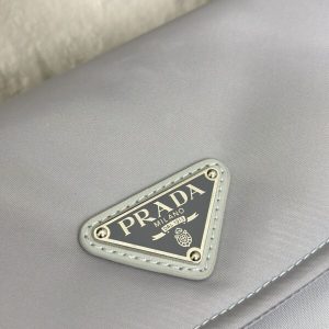 Replica Prada Re-Nylon Shoulder Bag Ice Grey - high-end fake designer purse