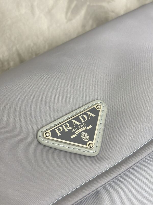 Replica Prada Re-Nylon Shoulder Bag Ice Grey - high-end fake designer purse