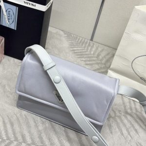 Replica Prada Re-Nylon Shoulder Bag Ice Grey - top-tier luxury replica shoulder bag