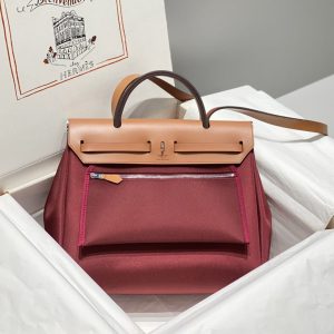 Replica Hermes Herbag 31cm Bordeaux Red - elite superclone designer purse