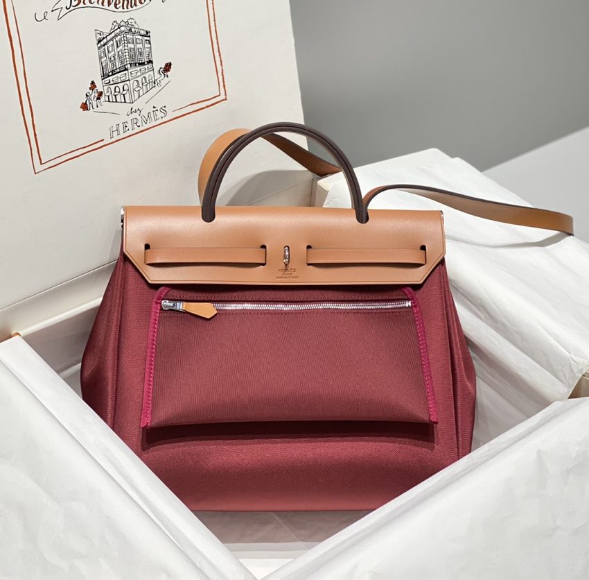 Replica Hermes Herbag 31cm Bordeaux Red - elite superclone designer purse