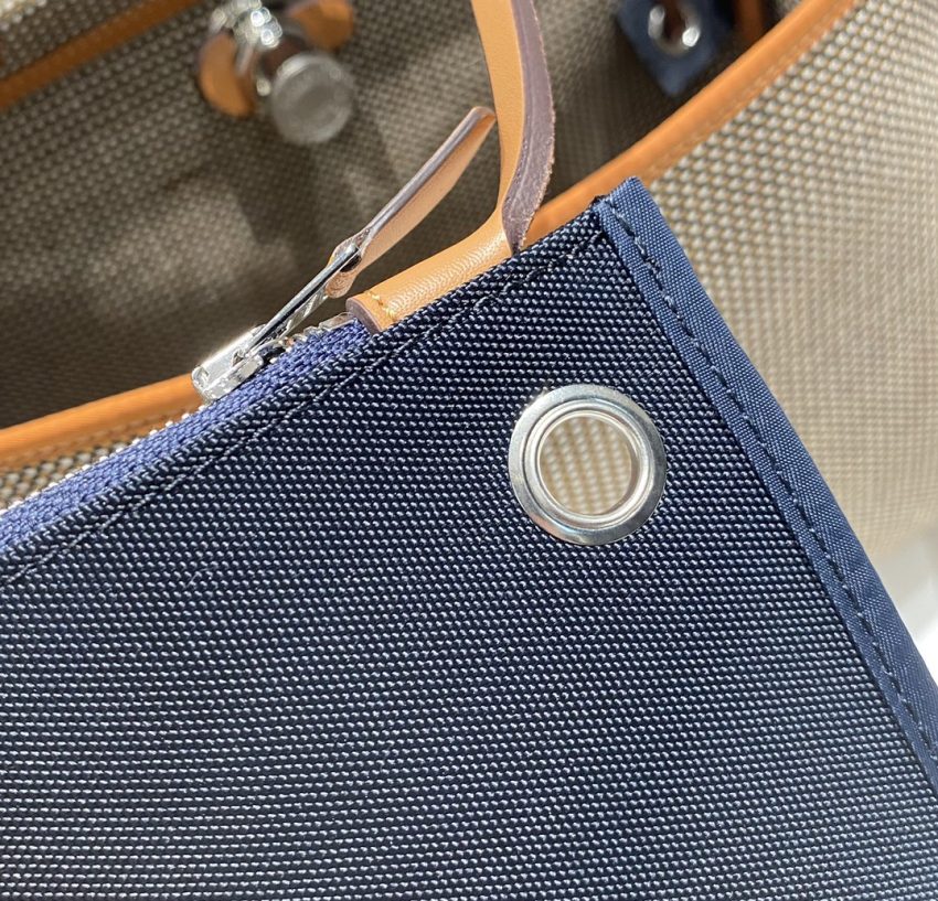 Replica Hermes Herbag 31cm Brown Plaid - realistic designer-inspired fake bag