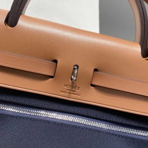 Replica Hermes Herbag 31cm Brown Plaid - authentic-look luxury purse replica