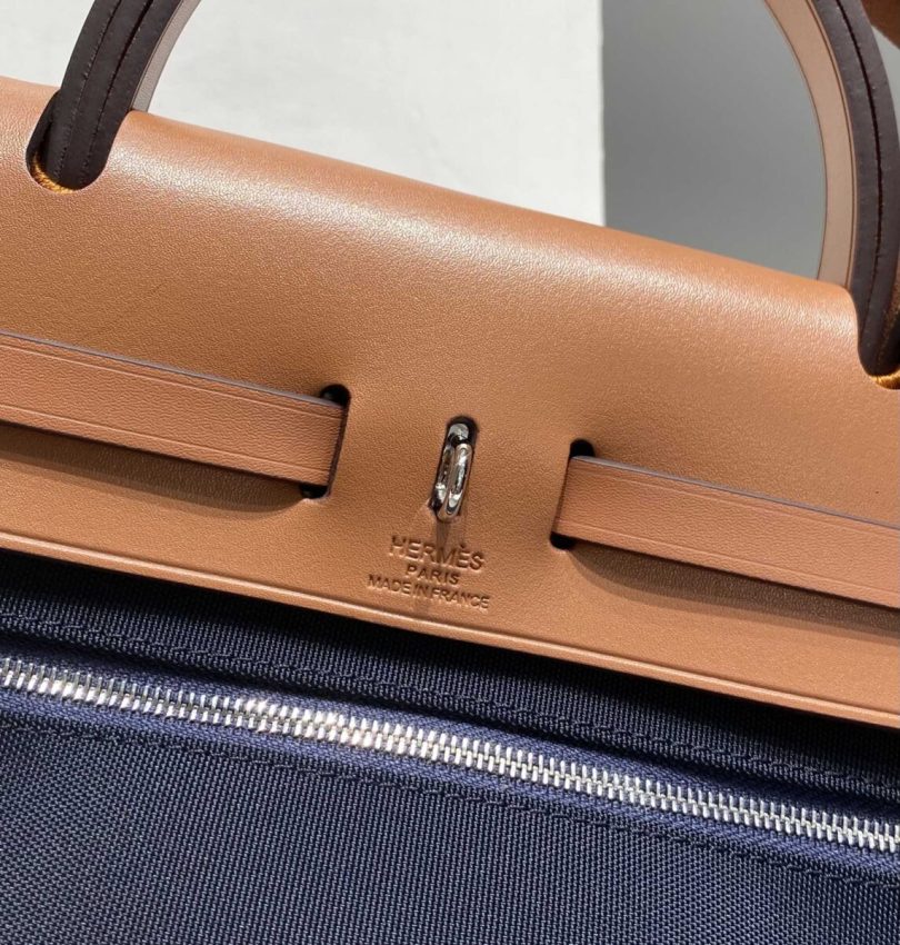 Replica Hermes Herbag 31cm Brown Plaid - authentic-look luxury purse replica