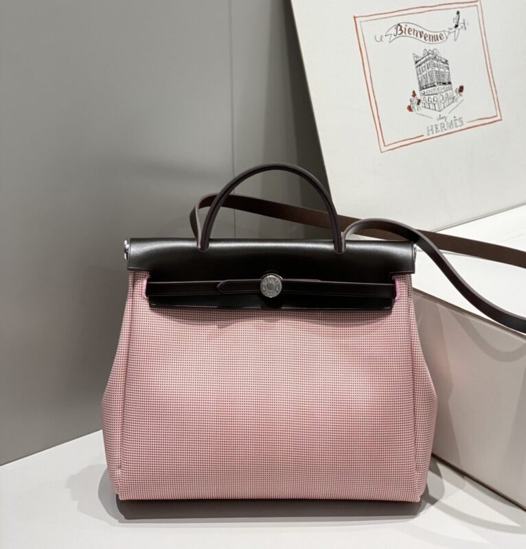 Replica Hermes Herbag 31cm Pink - best quality luxury bag dupe