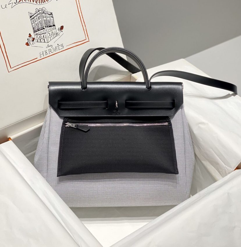 Replica Hermes Herbag 31cm White - premium 1:1 fake handbag model