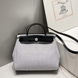 Replica Hermes Herbag 31cm White - realistic designer-inspired fake bag