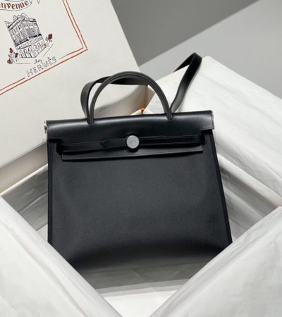 Replica Hermes Herbag 31cm Black - 1:1 designer replica handbag