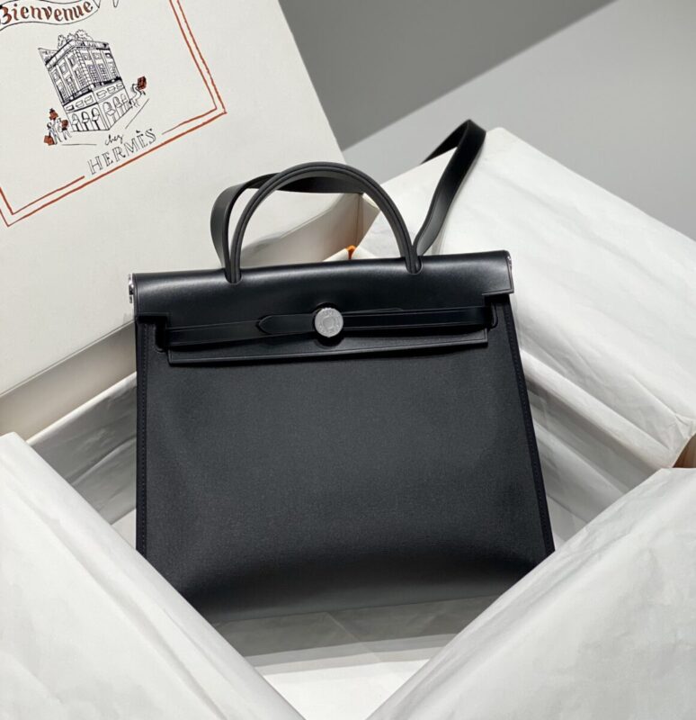 Replica Hermes Herbag 31cm Black - 1:1 designer replica handbag