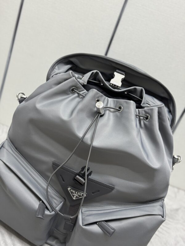 Replica Prada Re-Nylon Grey Backpack - realistic designer-inspired fake bag