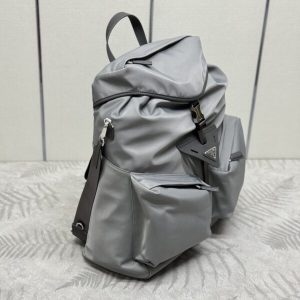 Replica Prada Re-Nylon Grey Backpack - 1:1 designer replica handbag