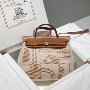 Replica Hermes Herbag 31cm Manic Bride Brown - 1:1 designer replica handbag