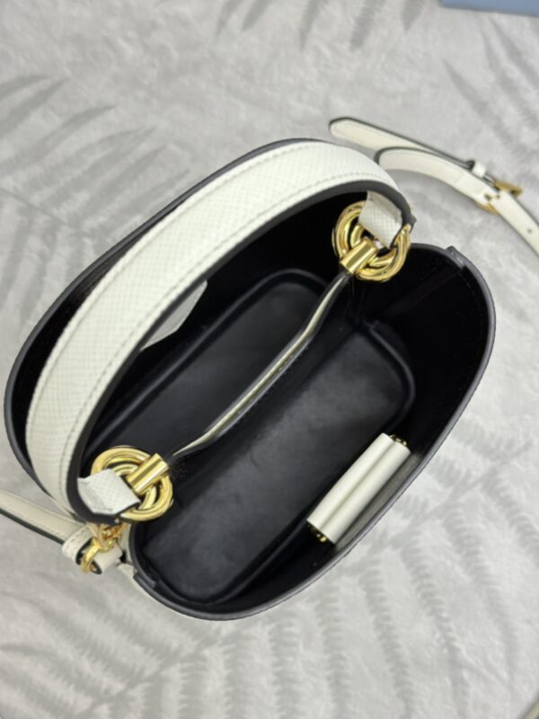Replica Prada Saffiano Black Bucket White - best-selling designer handbag dupe