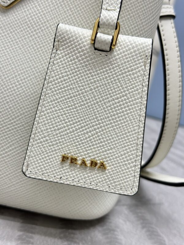Replica Prada Saffiano Black Bucket White - best quality luxury bag dupe
