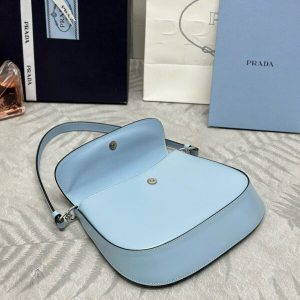 Replica Prada Cleo Medium Blue Bag With Flap - high-end fake designer purse