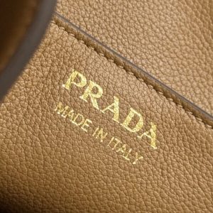 Replica Prada Saffiano Small Tote Black Brown - best quality luxury bag dupe