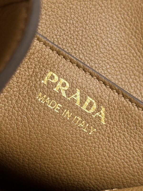 Replica Prada Saffiano Small Tote Black Brown - best quality luxury bag dupe