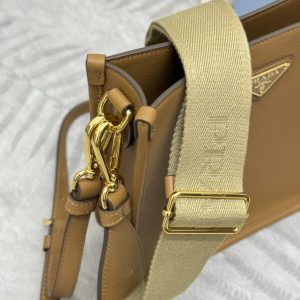 Replica Prada Saffiano Small Tote Black Brown - near-authentic luxury replica handbag