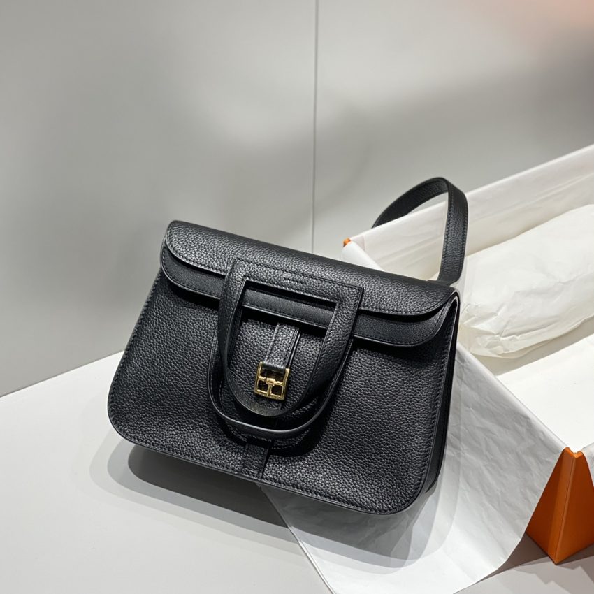 Replica Hermes Halzan Black - top-rated replica designer bag