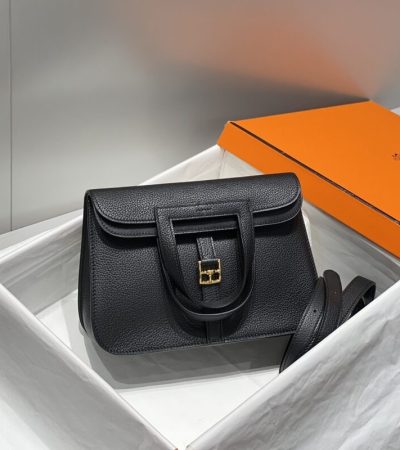 Replica Hermes Halzan Black - 1:1 designer replica handbag