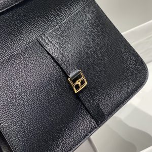 Replica Hermes Halzan Black - top-tier luxury replica shoulder bag