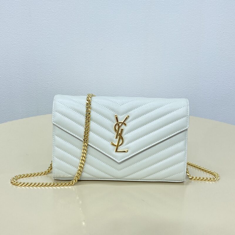 Replica YSL Envelope Clutch White - premium 1:1 fake handbag model