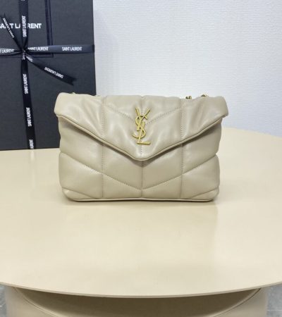 Replica YSL Loulou Apricot Puffer - ultra-realistic fake designer tote