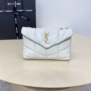 Replica YSL Loulou White Puffer - high-quality designer bag clone