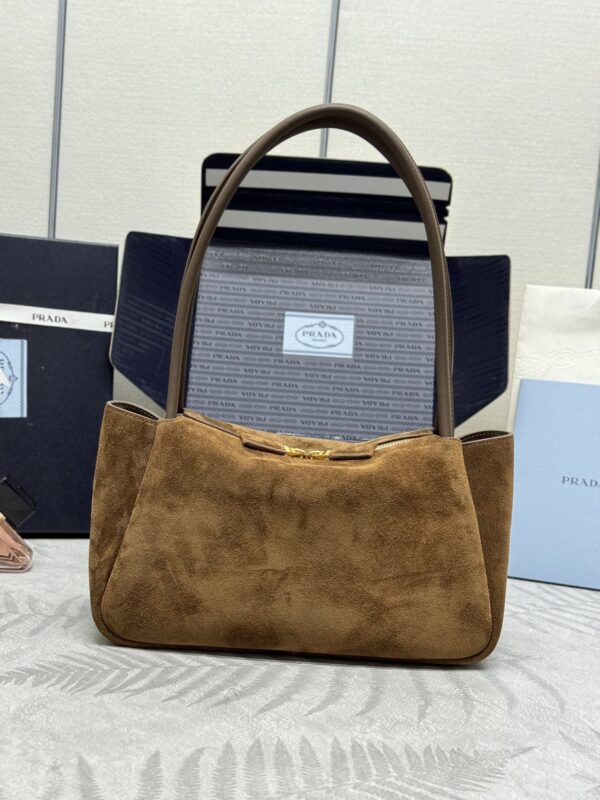 Replica Prada Medium Suede Shoulder Bag - 1:1 designer replica handbag