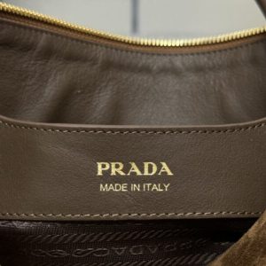 Replica Prada Medium Suede Shoulder Bag - high-accuracy replica luxury purse