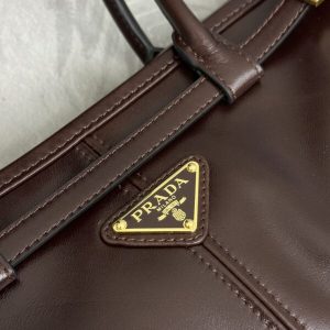 Replica Prada Naplak Patent Brown - high-quality designer bag clone