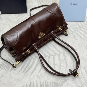 Replica Prada Naplak Patent Brown - high-end fake designer purse