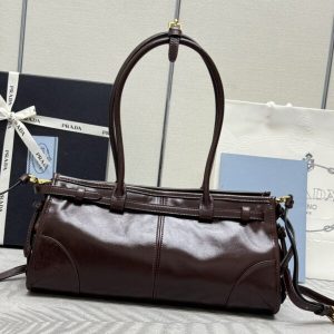 Replica Prada Naplak Patent Brown - best quality luxury bag dupe