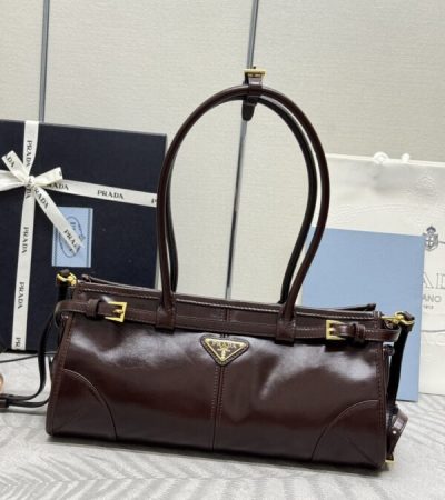 Replica Prada Naplak Patent Brown - high-end fake designer purse