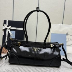 Replica Prada Black Leather bag - top-tier luxury replica shoulder bag