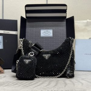 Replica Prada Re-Edition 2005 Diamond Black - top-rated replica designer bag