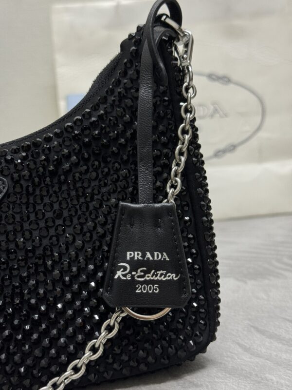 Replica Prada Re-Edition 2005 Diamond Black - 1:1 designer replica handbag