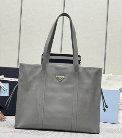 Replica Prada Antique Nappa Tote Grey - authentic-look luxury purse replica