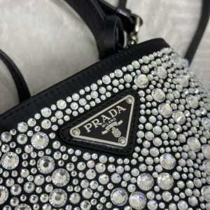 Replica Prada White Crystal Bucket Bag - high-quality designer bag clone