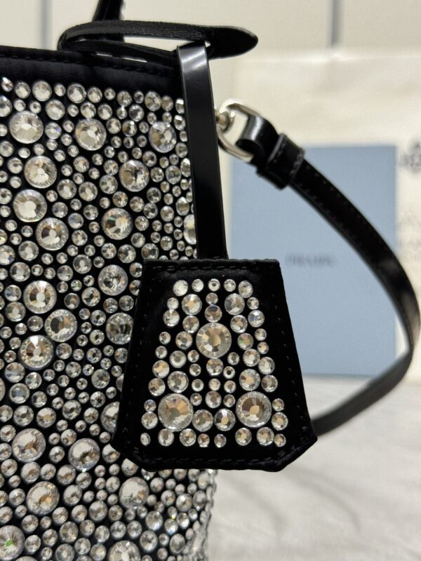 Replica Prada White Crystal Bucket Bag - 1:1 designer replica handbag