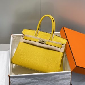 Replica Hermes Birkin Amber Yellow - realistic designer-inspired fake bag