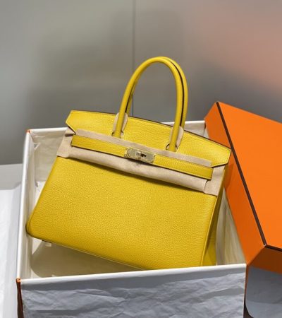 Replica Hermes Birkin Amber Yellow - realistic designer-inspired fake bag